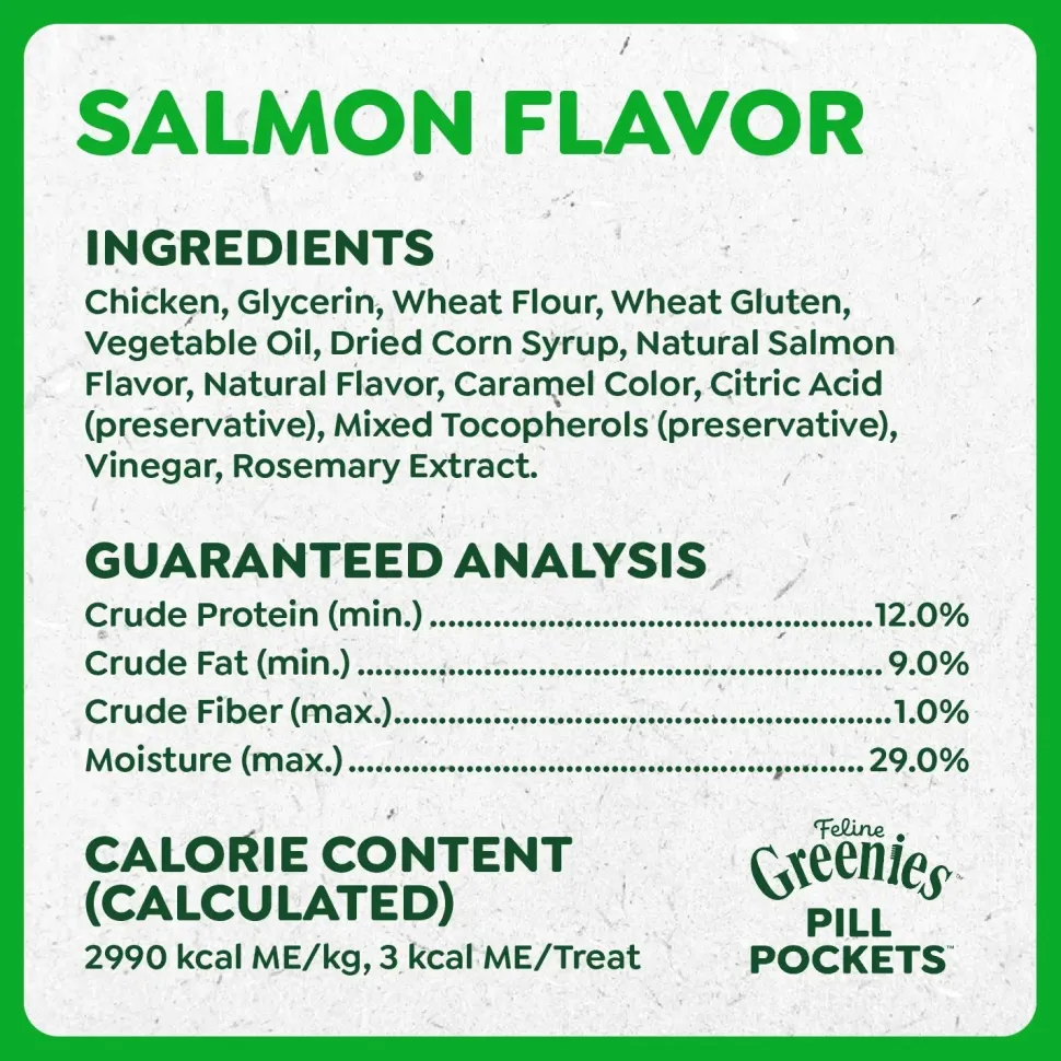 Greenies Feline Pill Pockets Cat Treats Salmon 3-oz 85 Count
