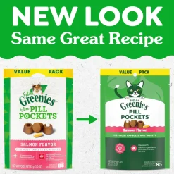 Greenies Feline Pill Pockets Cat Treats Salmon 3-oz 85 Count