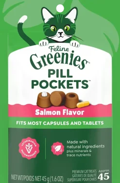 Greenies Feline Pill Pockets Cat Treats Salmon 1.6-oz 45 Count