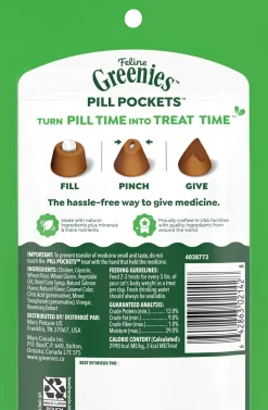 Greenies Feline Pill Pockets Cat Treats Salmon 1.6-oz 45 Count