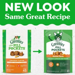 Greenies Feline Pill Pockets Cat Treats Chicken 1.6-oz 45 Count