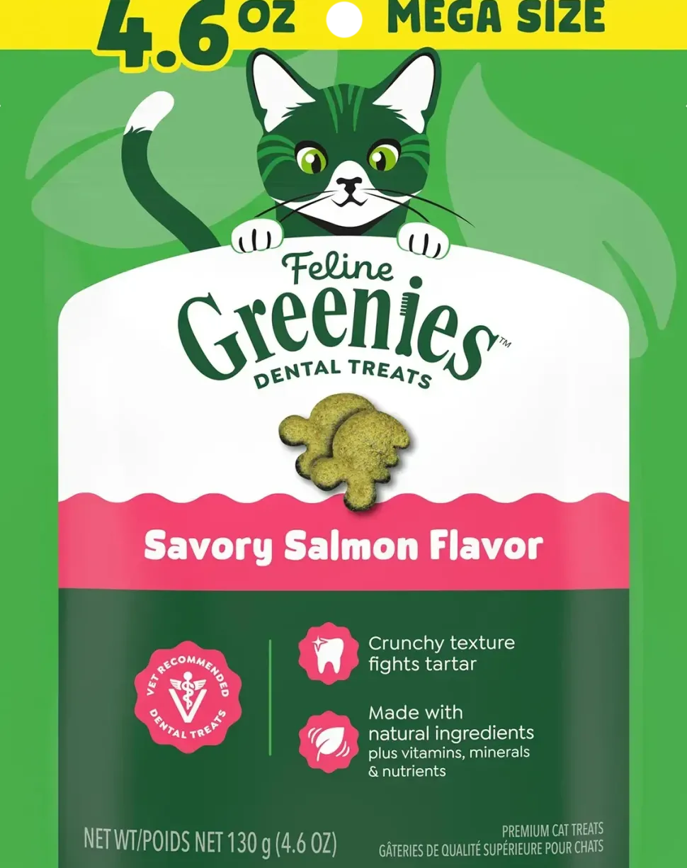 Greenies Feline Savory Salmon Adult Cat Dental Treats 4.6-oz