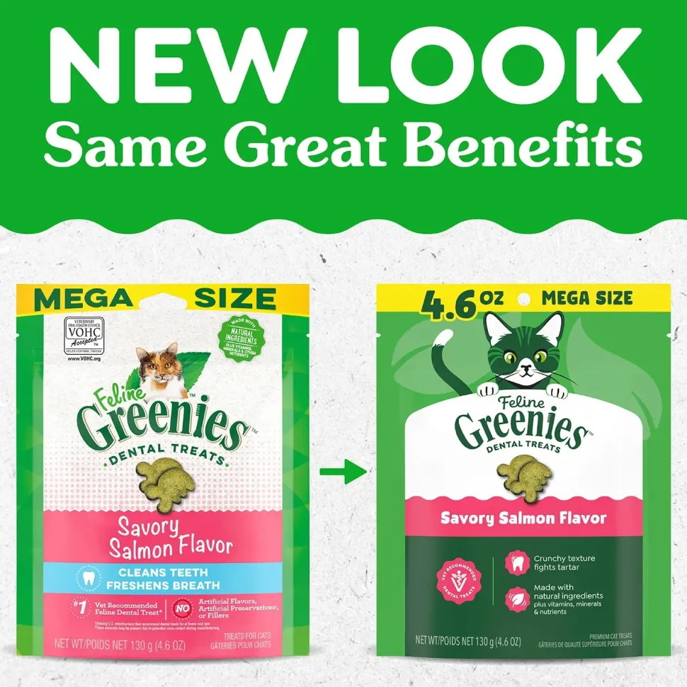 Greenies Feline Savory Salmon Adult Cat Dental Treats 4.6-oz