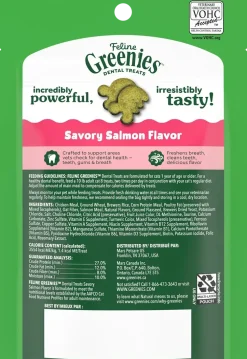 Greenies Feline Savory Salmon Adult Cat Dental Treats 2.1-oz