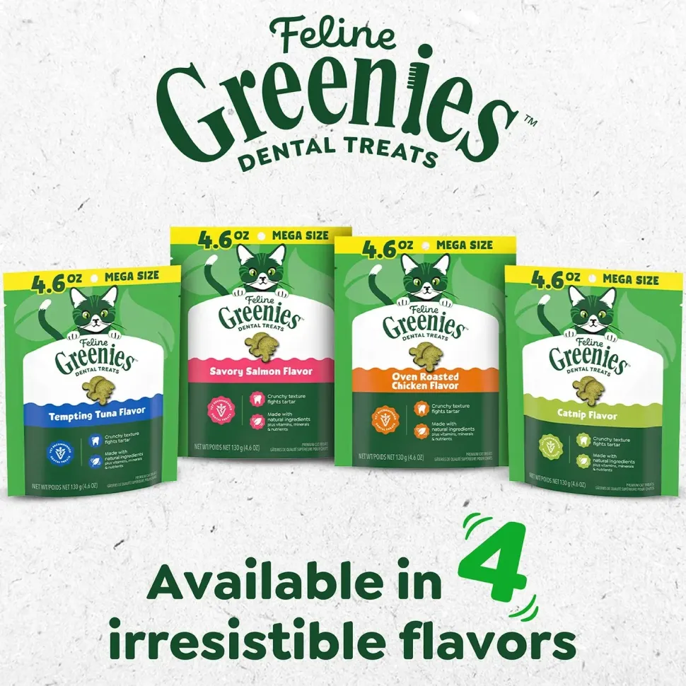 Greenies Feline Savory Salmon Adult Cat Dental Treats 9.75-oz