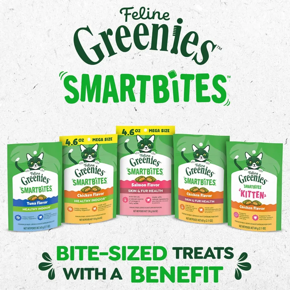 Greenies Feline SmartBites Healthy Indoor Chicken Cat Treats 2.1-oz