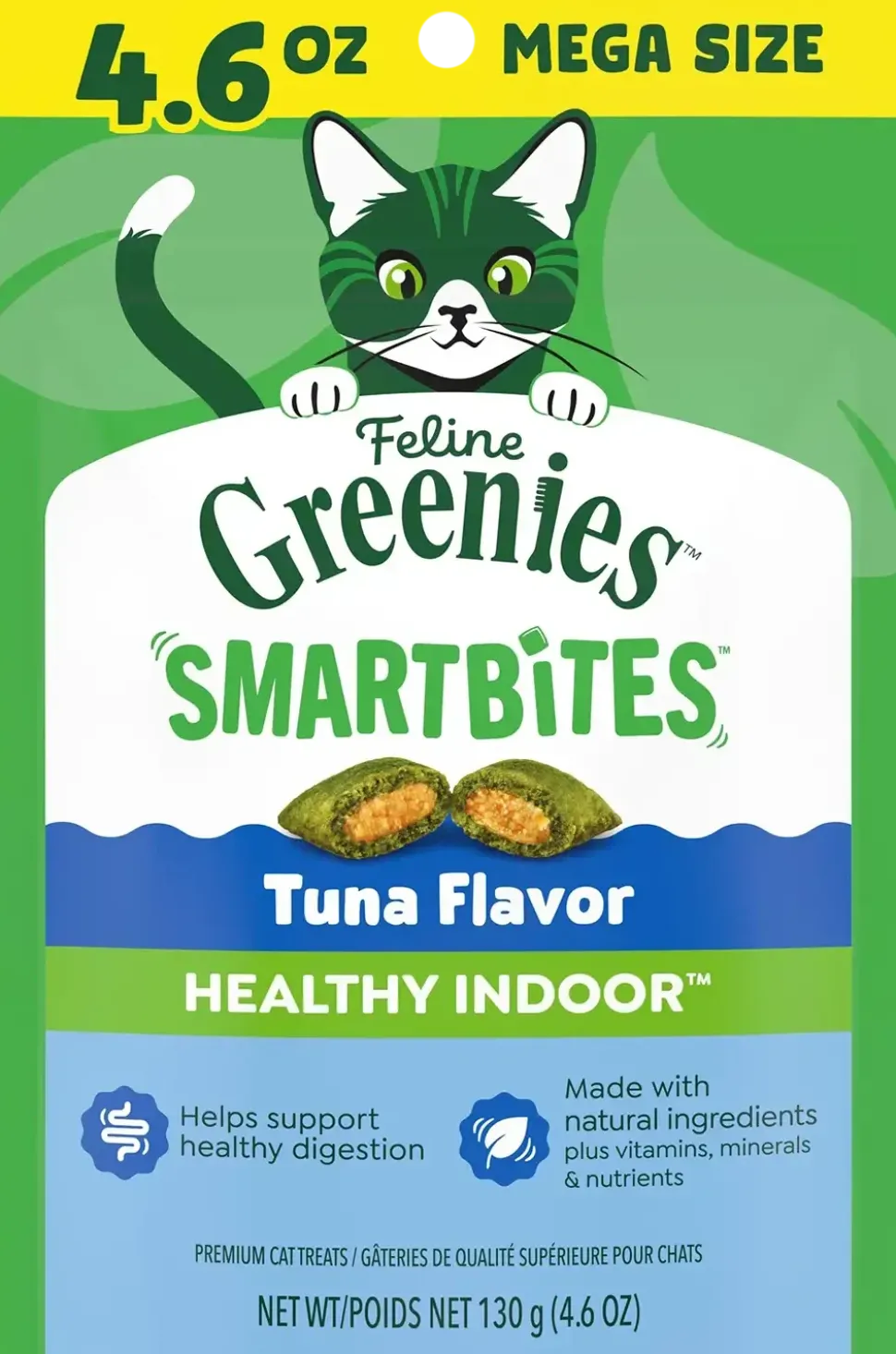 Greenies Feline SmartBites Healthy Indoor Tuna Cat Treats 4.6-oz
