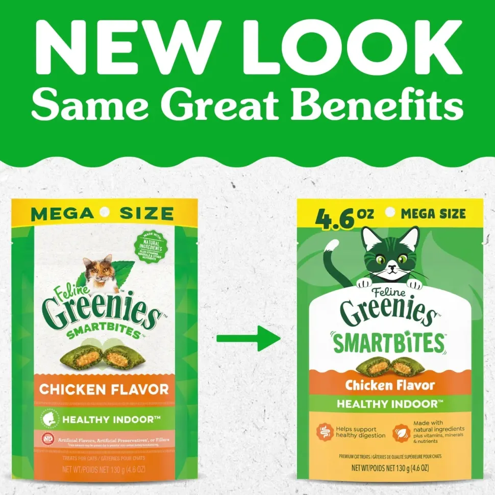 Greenies Feline SmartBites Healthy Indoor Chicken Cat Treats 4.6-oz