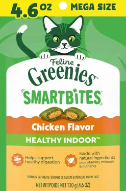 Greenies Feline SmartBites Healthy Indoor Chicken Cat Treats 4.6-oz