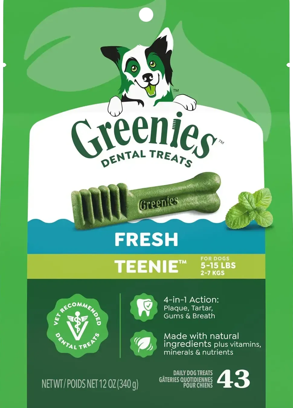 Greenies Fresh Dog Dental Treats Teenie 12-oz 43 Count