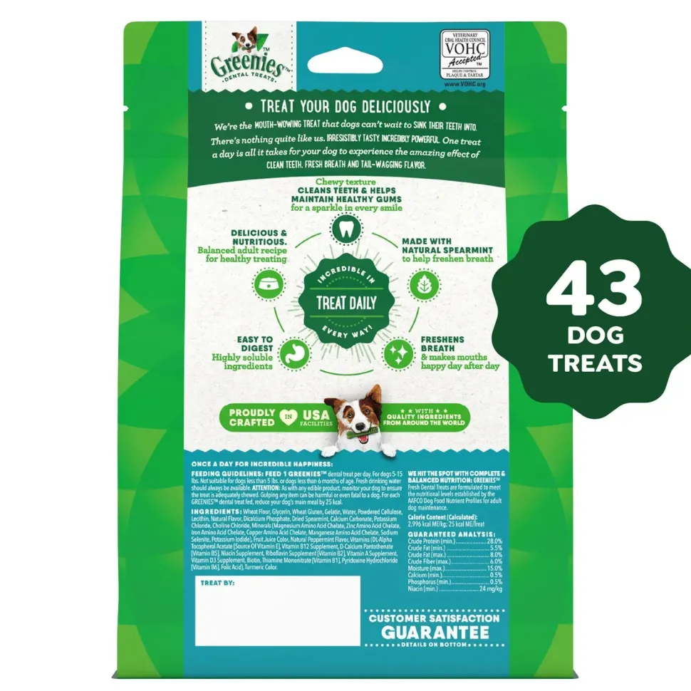 Greenies Fresh Dog Dental Treats Teenie 12-oz 43 Count
