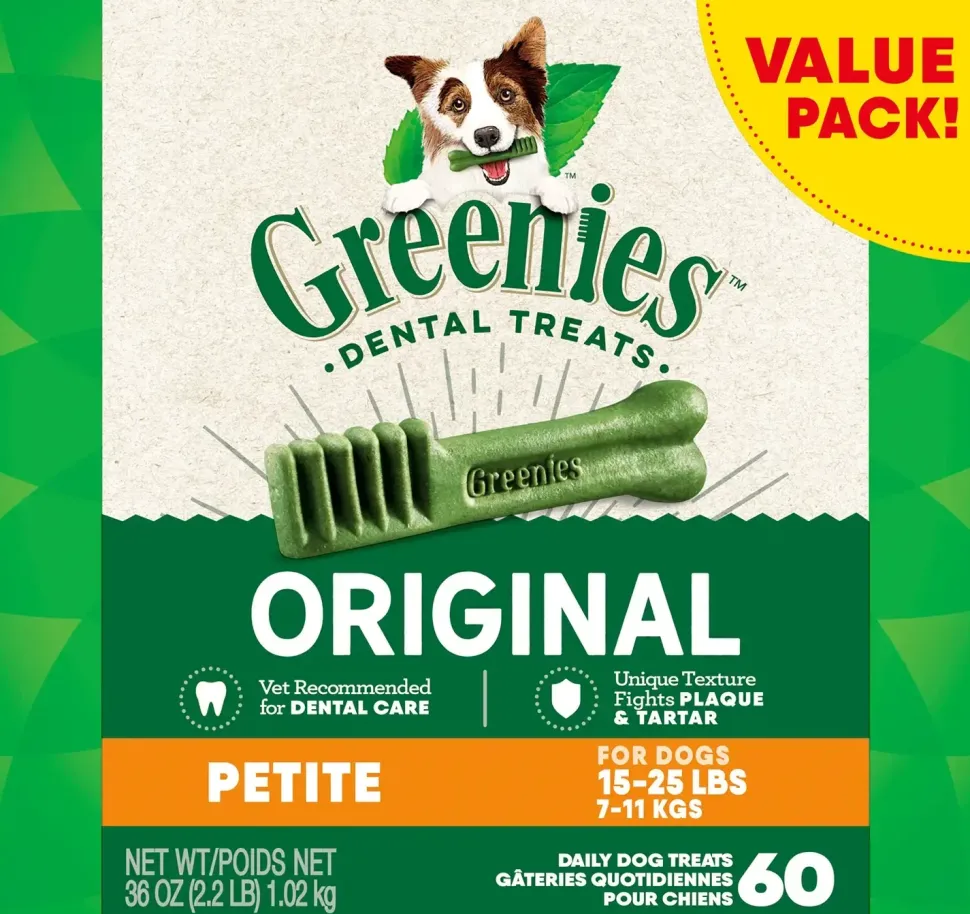 Greenies Original Dog Dental Treats Petite 36-oz 60 Count