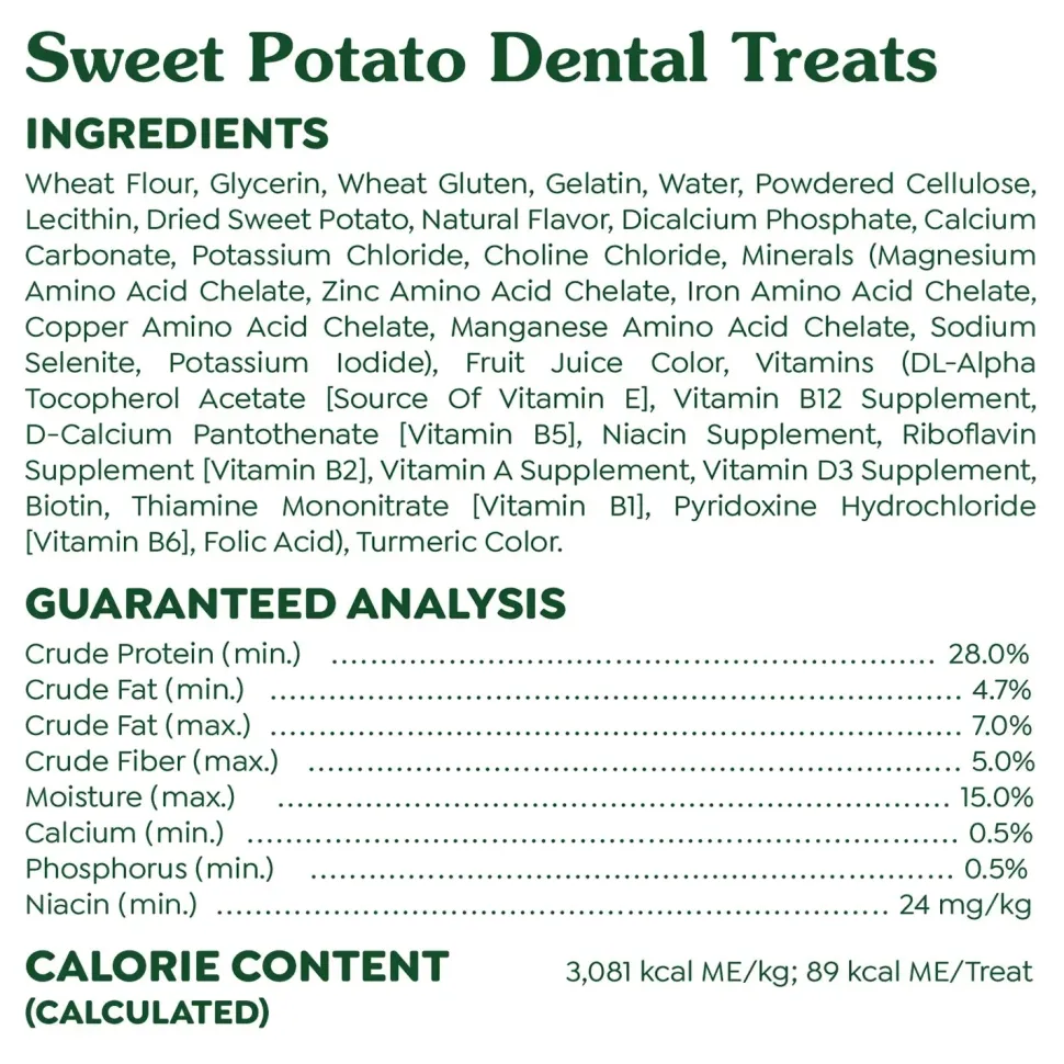 Greenies Sweet Potato Dog Dental Treats Regular 12-oz 12 Count