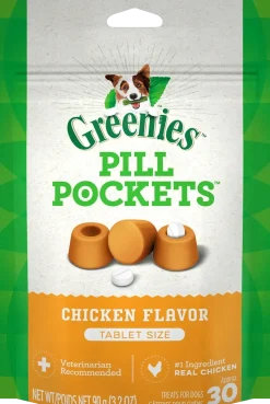 Greenies Tablet Pill Pockets Dog Treats Chicken 3.2-oz 30 Count