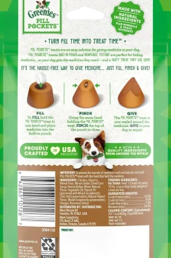 Greenies Tablet Pill Pockets Dog Treats Peanut Butter 3.2-oz 30 Count