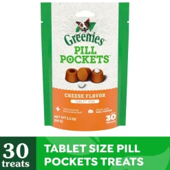 Greenies Tablet Pill Pockets Dog Treats Cheese 3.2-oz 30 Count