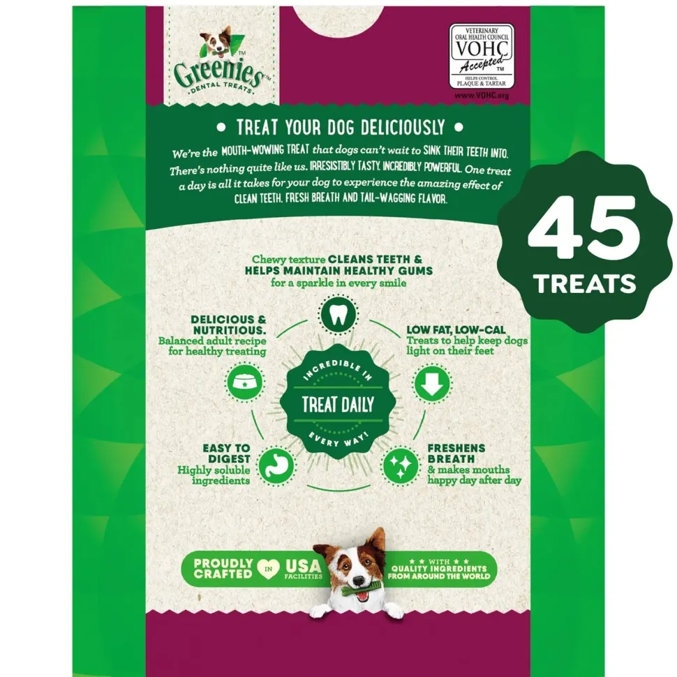 Greenies Weight Management Dog Dental Treats Petite 45 Count 27-oz