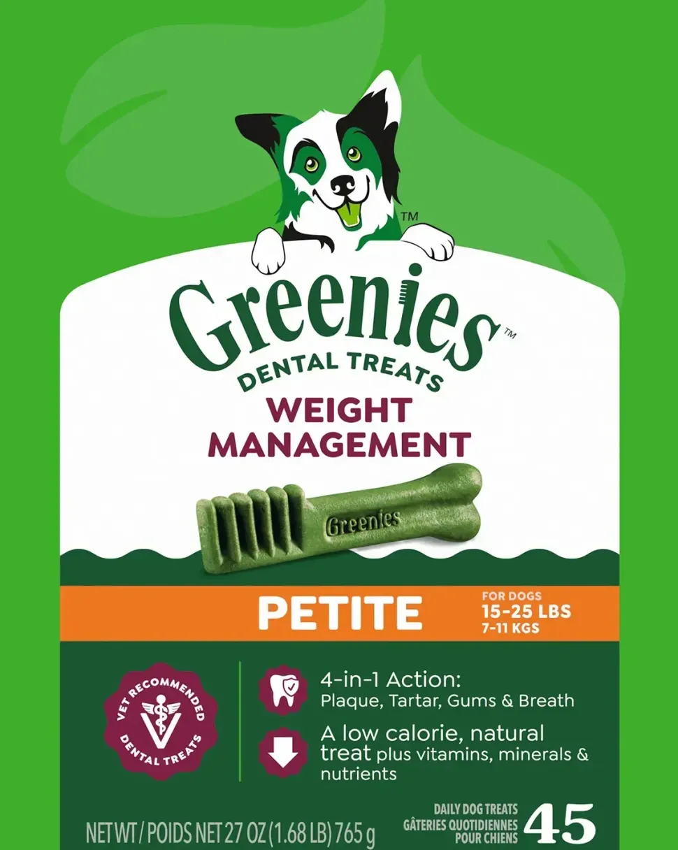Greenies Weight Management Dog Dental Treats Petite 45 Count 27-oz
