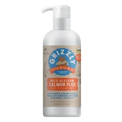 Grizzly Wild Alaskan Salmon Oil Plus Food Supplement for Dogs & Cats 16-oz