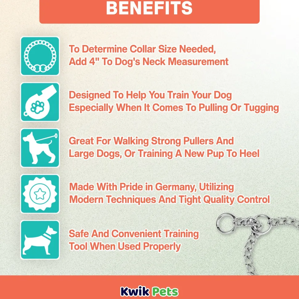 Herm Sprenger Dog Chain Training Collar 18-in Neck 2.0-mm Wide