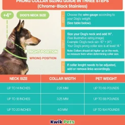 Herm Sprenger Ultra-Plus Black Stainless Dog Prong Training Collar with ClicLock 14-in Neck 2.25-mm Wide