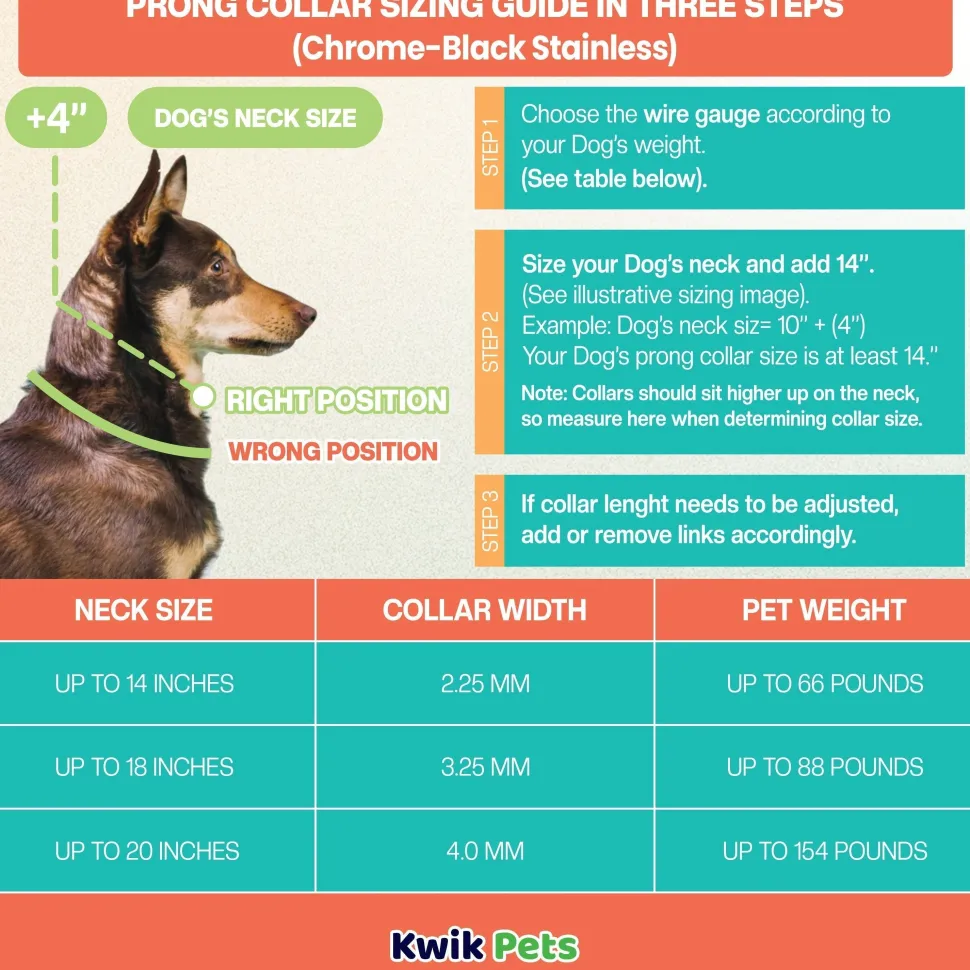 Herm Sprenger Ultra-Plus Black Stainless Dog Prong Training Collar with ClicLock 14-in Neck 2.25-mm Wide