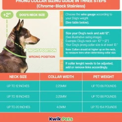 Herm Sprenger Ultra-Plus Black Stainless Dog Prong Training Collar 12-in Neck 2.25-mm Wide