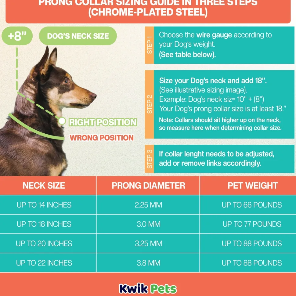 Herm Sprenger Ultra Plus Dog Prong Training Collar 20-in Neck 3.25-mm Wide
