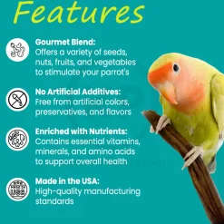 Higgins Safflower Gold Natural Blend Parrot Bird Food 3-lb