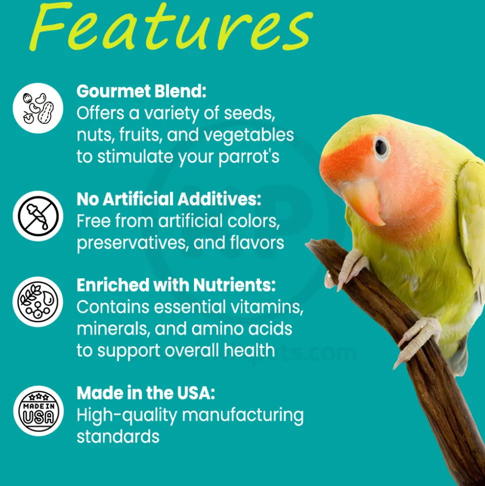 Higgins Safflower Gold Natural Blend Parrot Bird Food 3-lb