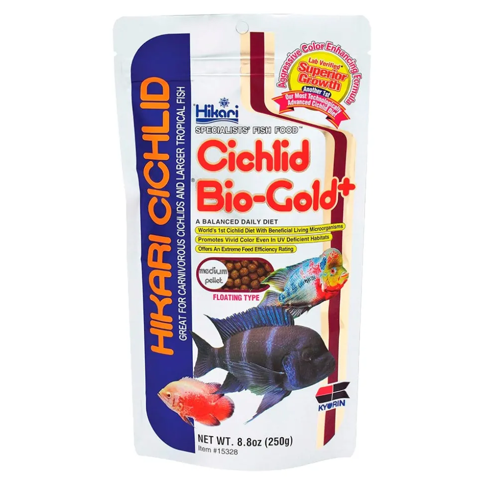 Hikari USA Cichlid Bio-Gold Plus Floating Medium Pellets Fish Food 8.8-oz