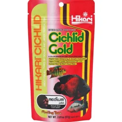 Hikari USA Cichlid Gold Floating Medium Pellets Fish Food 2-oz