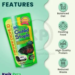 Hikari USA Cichlid Staple Floating Mini Pellets Fish Food 8.8-oz