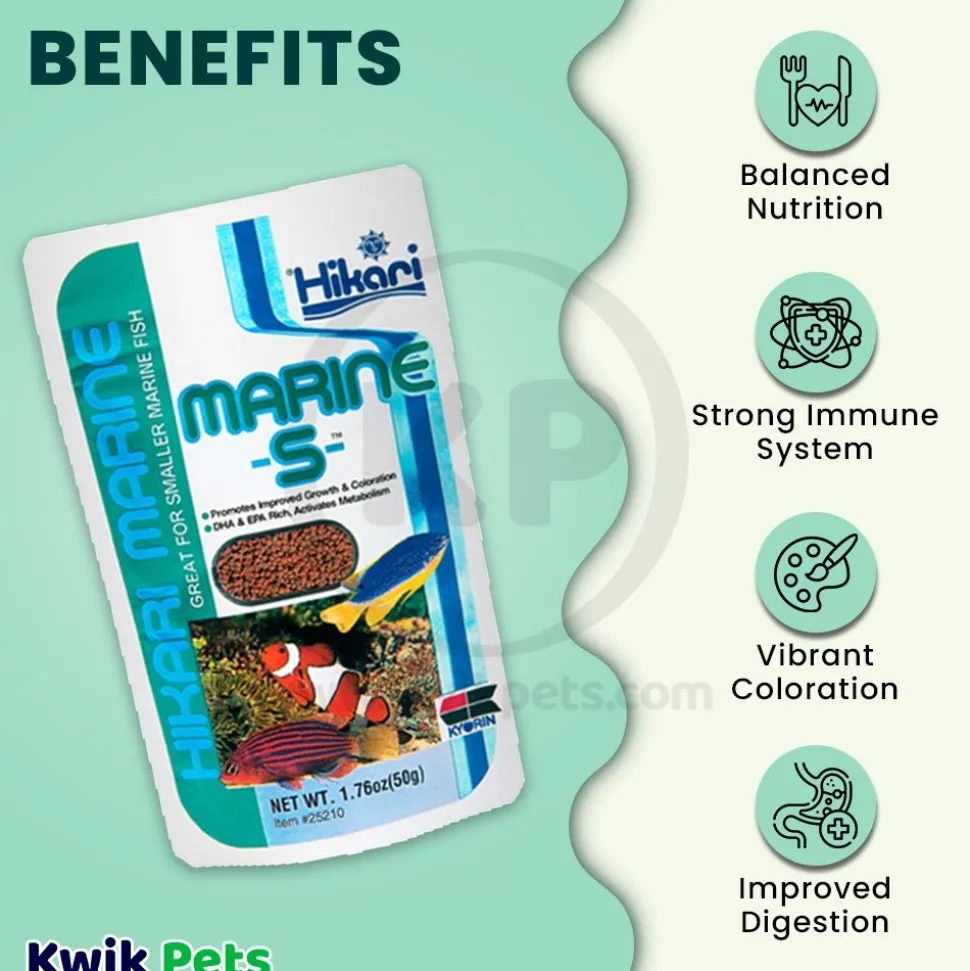 Hikari USA Marine S Pellets Slow Sinking Fish Food 1.76-oz