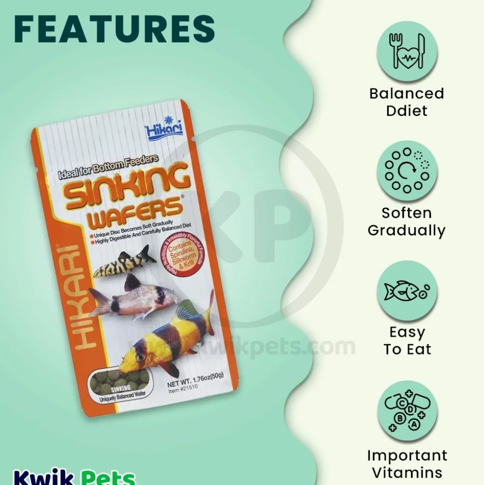 Hikari USA Sinking Wafers Fish Food 1.76-oz