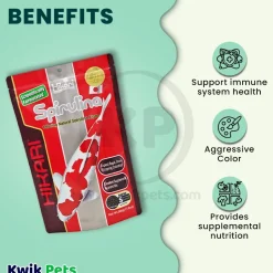 Hikari USA Spirulina Color-Enhancing Floating Mini Pellets Fish Food for Koi 17.6-oz