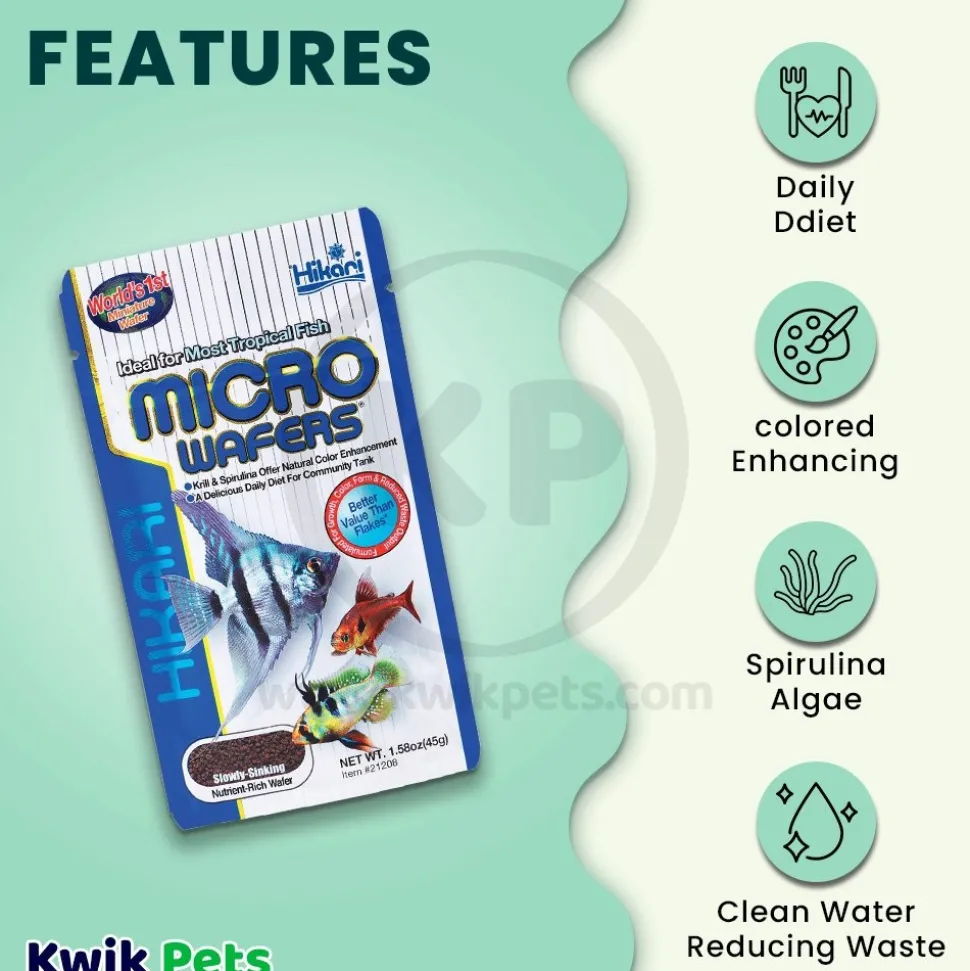 Hikari USA Tropical Slow Sinking Micro Wafers Fish Food 1.58-oz
