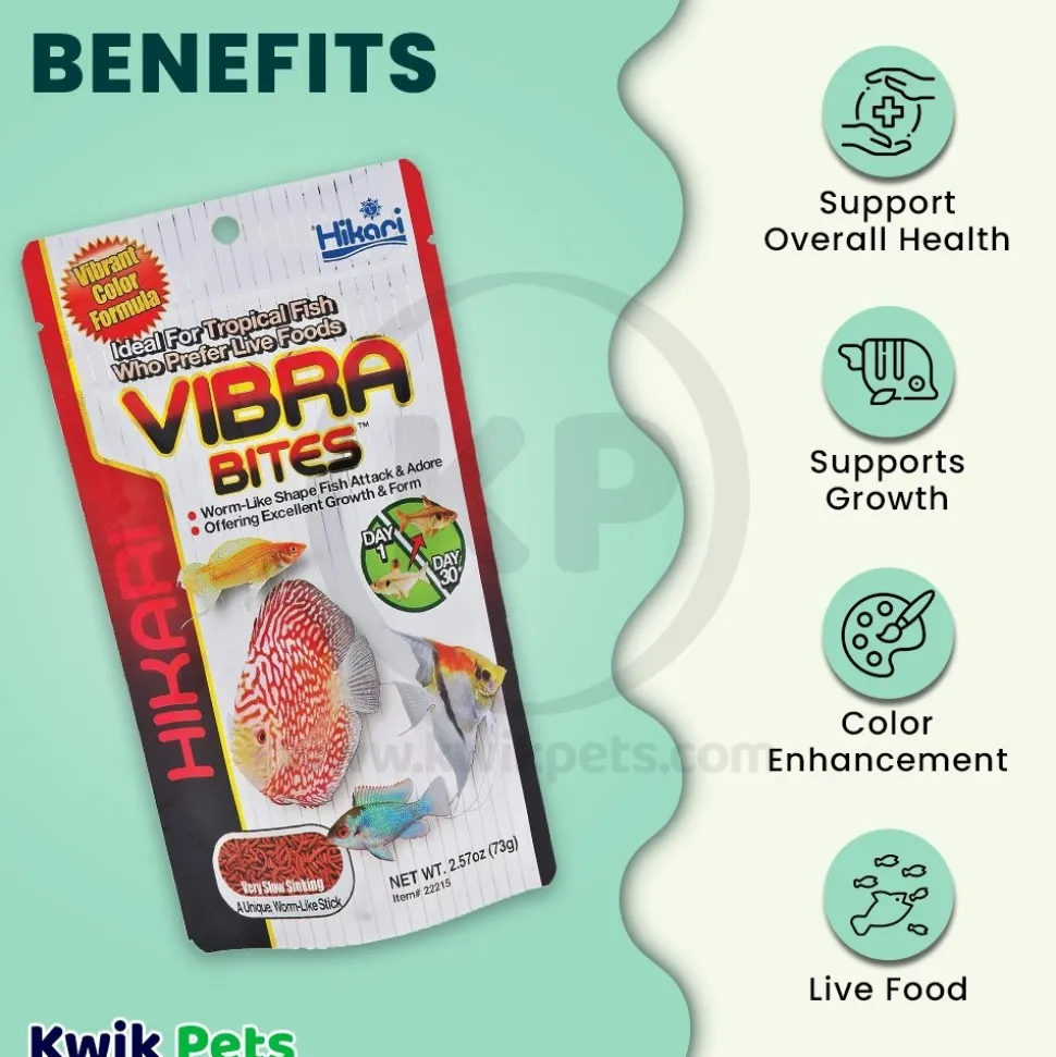 Hikari USA Vibra Bites Tropical Very Slow Sinking Fish Food 2.57-oz