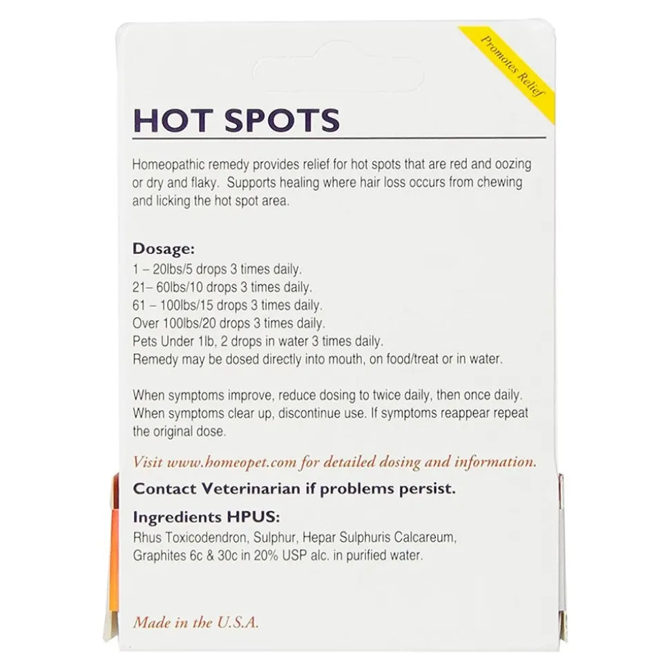 HomeoPet Hot Spots Relief Supplement for All Pets 15 ml