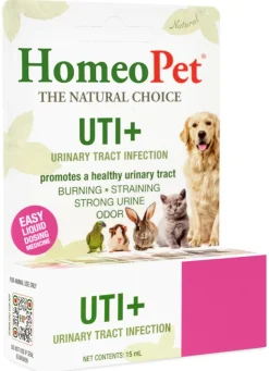 HomeoPet UTI+ Urinary Tract Infection Relief Supplement for All Pets 15 ml