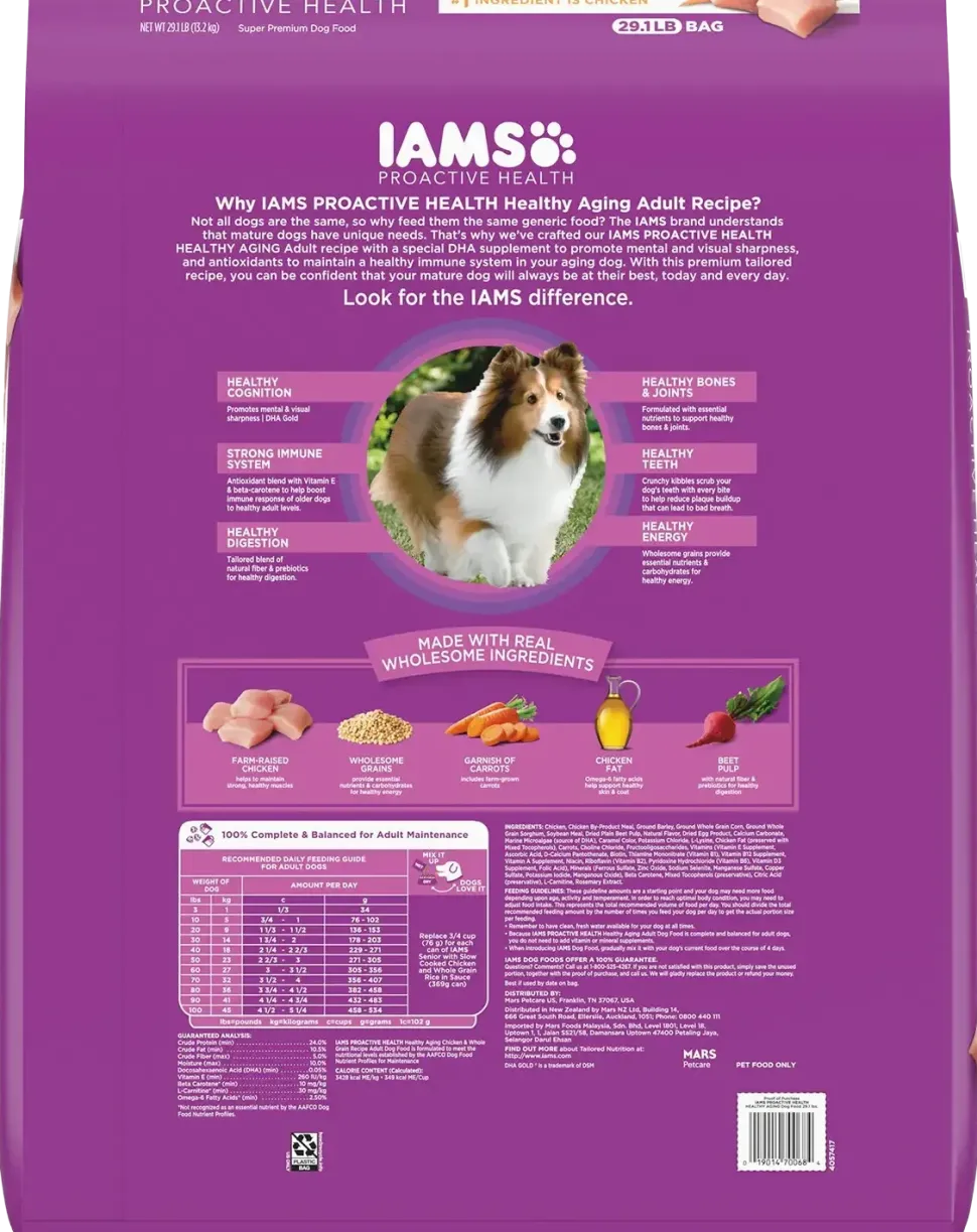 IAMS Mature Adult Senior Dry Dog Food Real Chicken 29.1-lb
