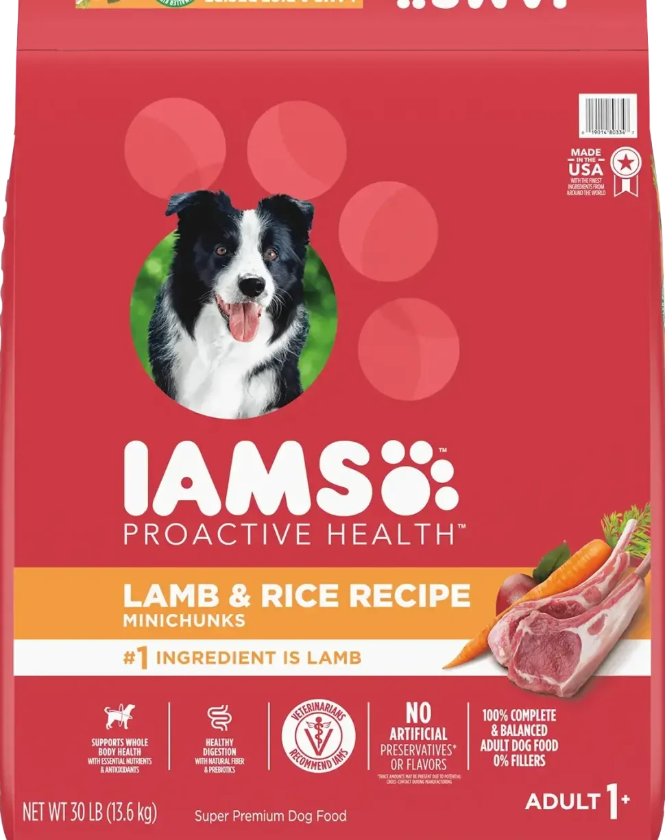 IAMS Minichunks Adult Dry Dog Food Lamb & Rice 30-lb
