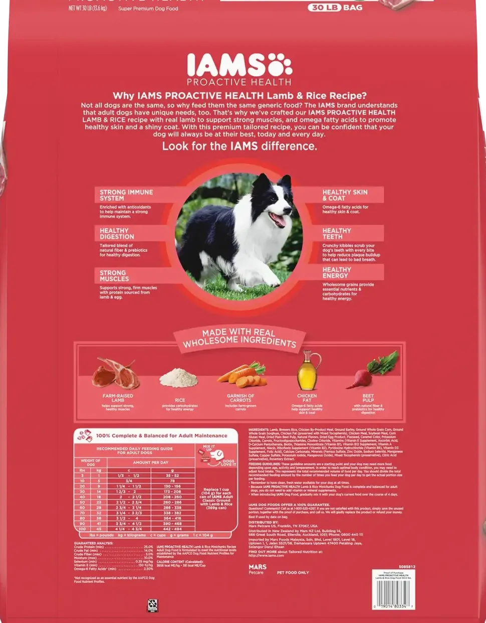 IAMS Minichunks Adult Dry Dog Food Lamb & Rice 30-lb