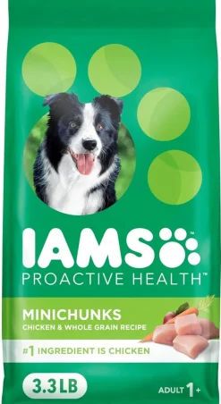 IAMS Minichunks Small Kibble High Protein Adult Dry Dog Food Chicken & Whole Grain 3.3-lb
