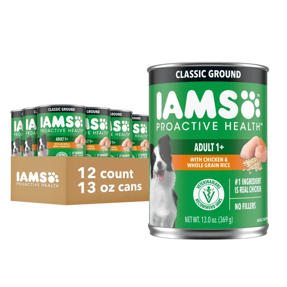 IAMS Proactive Health Adult Wet Dog Food Pate with Chicken & Rice 13.2-oz