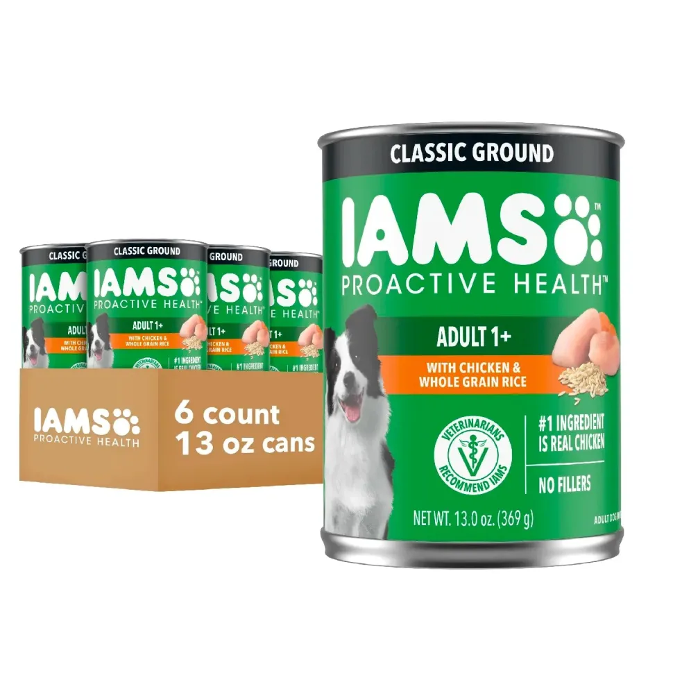 IAMS Proactive Health Adult Wet Dog Food Pate with Chicken & Rice 6 Count 13-oz