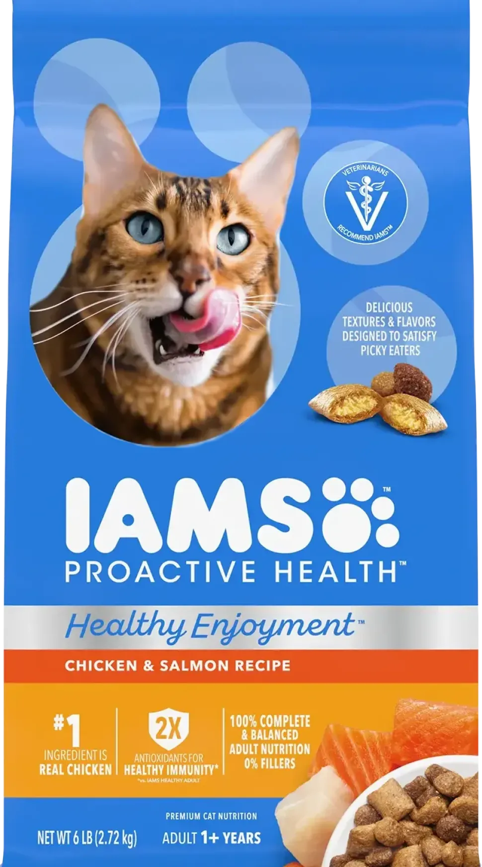IAMS ProActive Health Healthy Enjoyment Adult Dry Cat Food Chicken & Salmon 6-lb