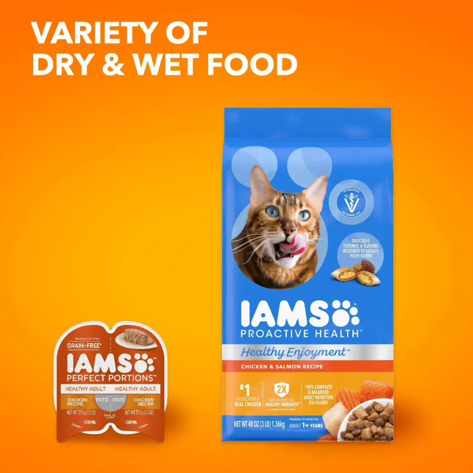 IAMS ProActive Health Healthy Enjoyment Adult Dry Cat Food Chicken & Salmon 6-lb