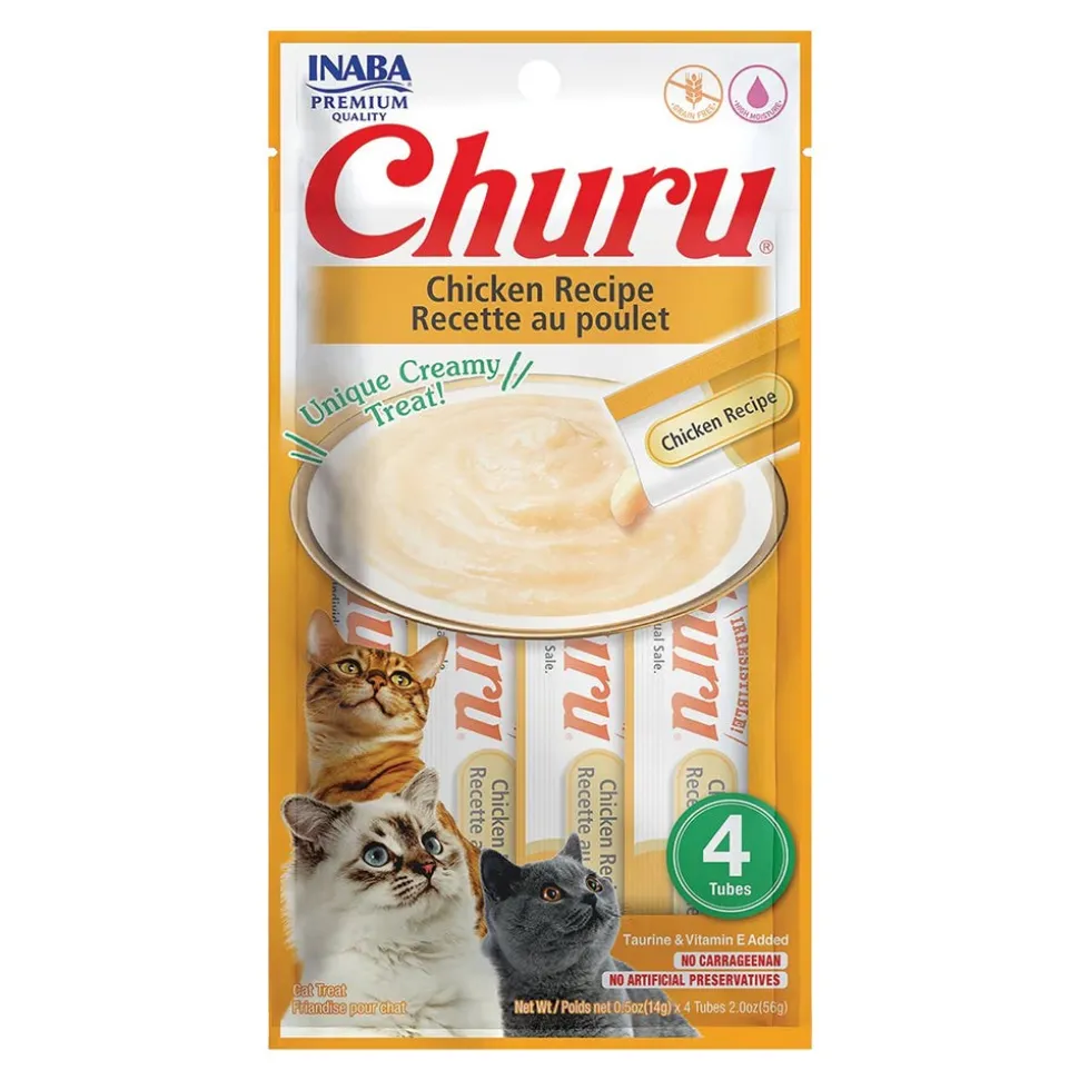 Inaba Puree Churu for Kittens Lickable Cat Treats Chicken 4 Count 2-oz