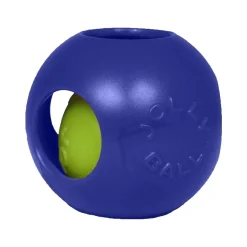 Jolly Pet Teaser Ball Dog Toy Blue Medium 6-in